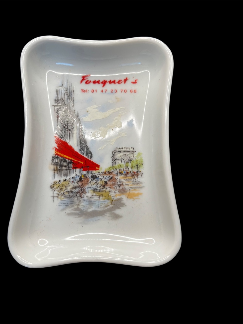 Vintage LIMOGES France BRASSERIE FOUQUETs Paris Porcelin Trinket Dish Restaurant
